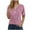 Pink, variant on Njagoc3 Womens T-Shirt Printed V-Neck Button Loose Short Sleeve Tops