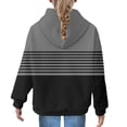 thumbnail image 4 of Mercatoo Girl Striped Hoodies Co𝐥orblock Trendy 𝐏reppy Sweatshirt Teen Fall Winter Casual Long Sleeve Pullover with Poket, 4 of 7