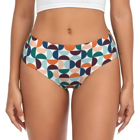 Womens Underwear - Geometry abstractly colorful No Show Seamless Underwear for Women  Soft Comfort Stretch Women s Panties  Hipster Ladies Panties Bikini Underwear Briefs
