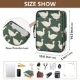 thumbnail image 3 of Haosy Accordion File Organizer Zipper Binder 500 Sheet 6-Tab Expanding File Folder Multi-Pocket 1.2 Inch 3 Ring White Duck on Green, 3 of 7