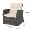 thumbnail image 4 of GDF Studio Didicas Outdoor Wicker 5 Piece Club Chair and Fire Pit Set with Cushions, Gray, Beige, and Stone, 4 of 13
