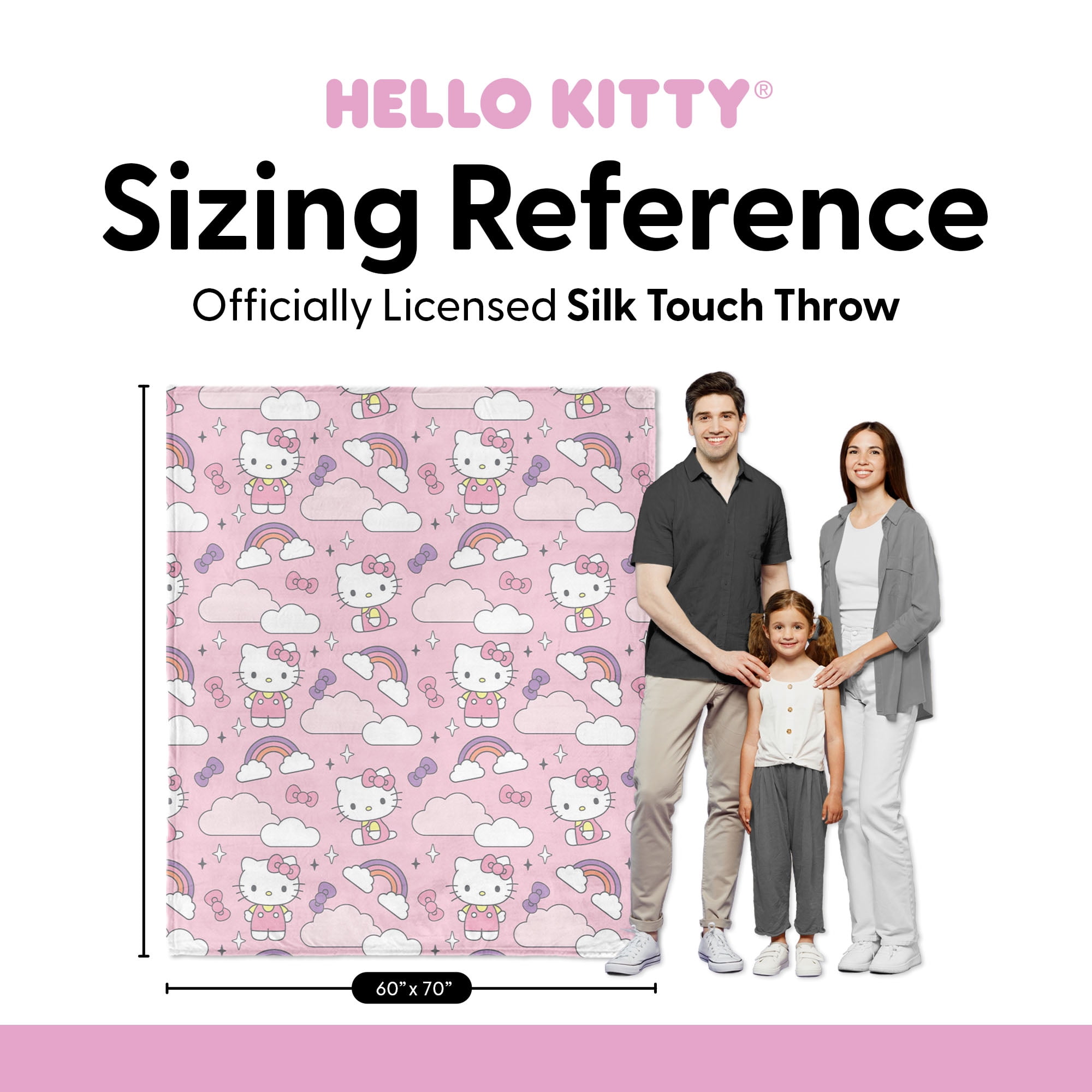 Hello Kitty Cosmic Bows Cloud Throw for Kids, 60x70 inches