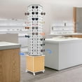 thumbnail image 3 of 102 Pairs Rotating Retail Eyeglasses Display Rack Stand Floor-standing Sunglasses Holder Stand with Bottom Base for Rotatable Glasses Hanging Hook Storage Organizer Commercial Mall (Silver+Yellow), 3 of 9