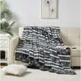 thumbnail image 3 of Plazatex Odelia Printed Luxurious Ultra Soft Lightweight Bed Blanket 90" x 90" Black & White, 3 of 5