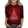 thumbnail image 2 of YOUYEDIAN Toddler Long Sleeve Top Fashion Christmas Print Comfortable Loose Versatile Crew Neck Soft Shirt Casual Outdoor Breathable Pullover Blouse, 2 of 4