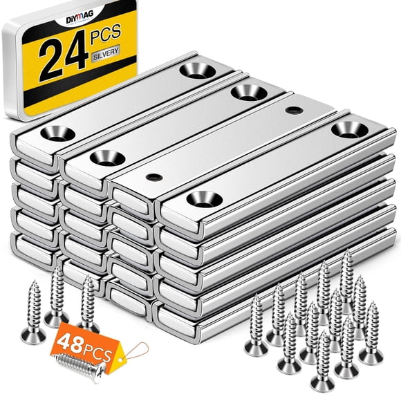 Pote Imanes DIYMAG, 36 kg, fuerza de tracción, 60 x 13,5 x 5 mm, plata, 24 peniques