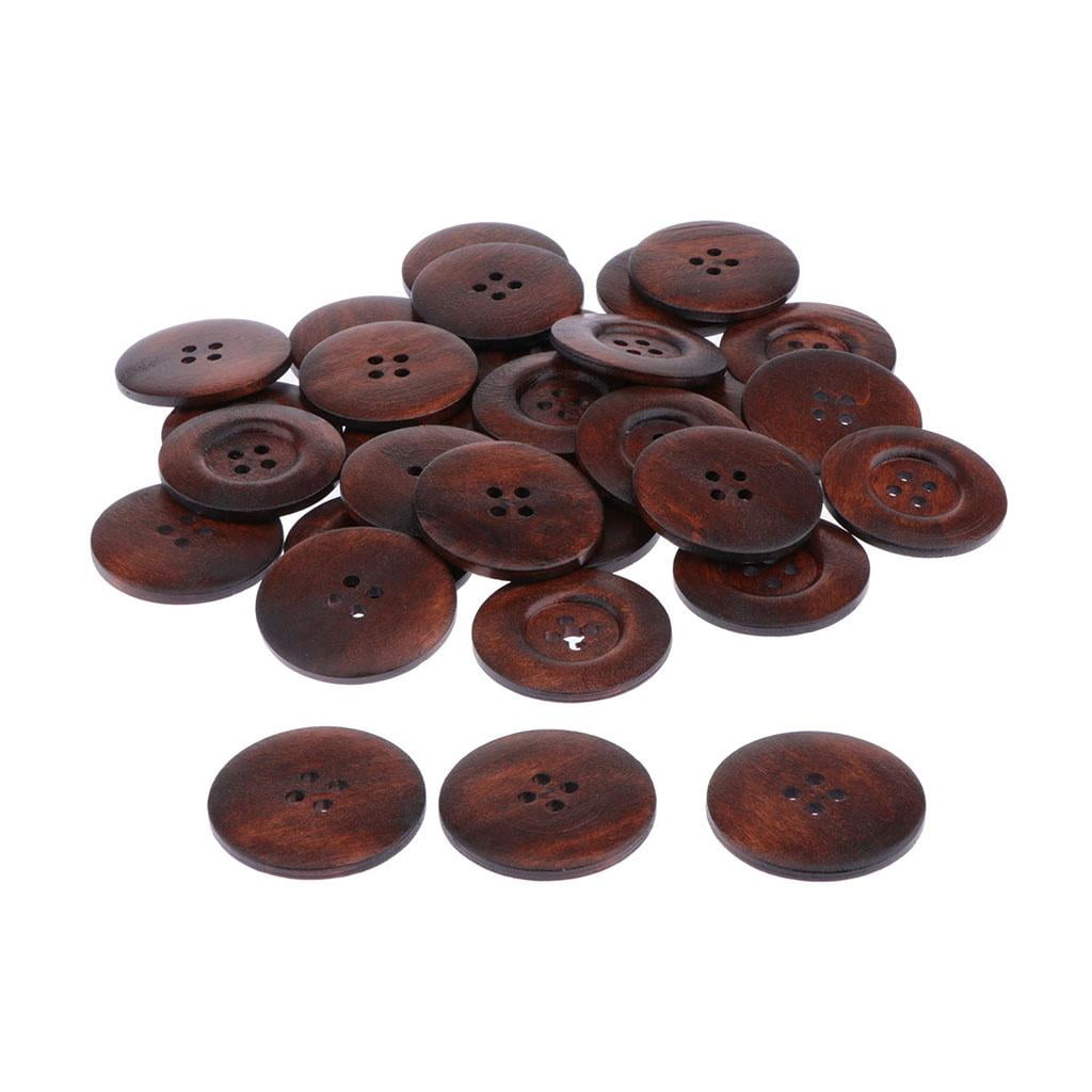 Botones De Costura De Resina - 18 Mm (11/16"), 4 Agujeros, Color Marrón Café, Pack De 12 Unidades