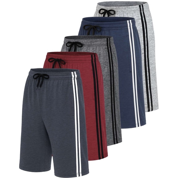 5 Pack Men's Dry Fit Basketball Shorts Gym Athletic Casual Workout Running