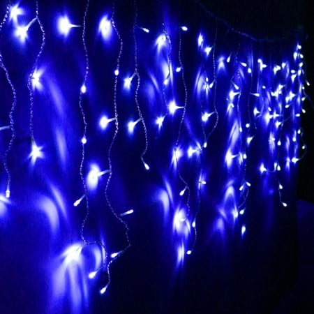 Extendable Blue LED Icicle Lights - 8 Work Modes Control Box 11ft 120LEDs String Lights for ...