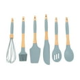 thumbnail image 2 of Kitchen Spoon Gadgets, Beech Handle Widely Used Silicone   For Restaurant, 2 of 8
