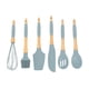 thumbnail image 1 of Utensilios de cocina de silicona, juego de utensilios de silicona de 6 piezas, utensilios de cocina con mango de madera duraderos para el hogar y el restaurante, 1 of 8