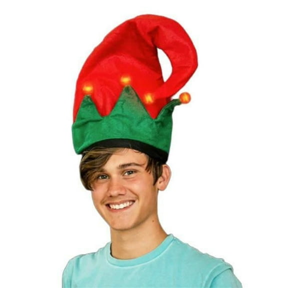 Light Up Christmas Elf Plush Hat