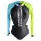 thumbnail image 3 of Gibobby Traje de baño sexy de una pieza Traje de baño a juego de color con protector solar de manga larga ahuecado en la cintura de surf conservador para(Negro,G), 3 of 4
