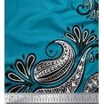 thumbnail image 1 of Soimoi Blue Rayon Fabric Geomertic & Paisley Printed Craft Fabric by the Yard 42 Inch Wide, 1 of 3