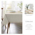 thumbnail image 3 of QIANQUHUI Embroidered Tablecloth for Dining Table,Dust Proof Spillproof Soil Resistant Cotton Linen Rectangle Table Cloths (Coffee, Rectangle/Oblong, 55'x120'', 10-12 Seats), 3 of 5