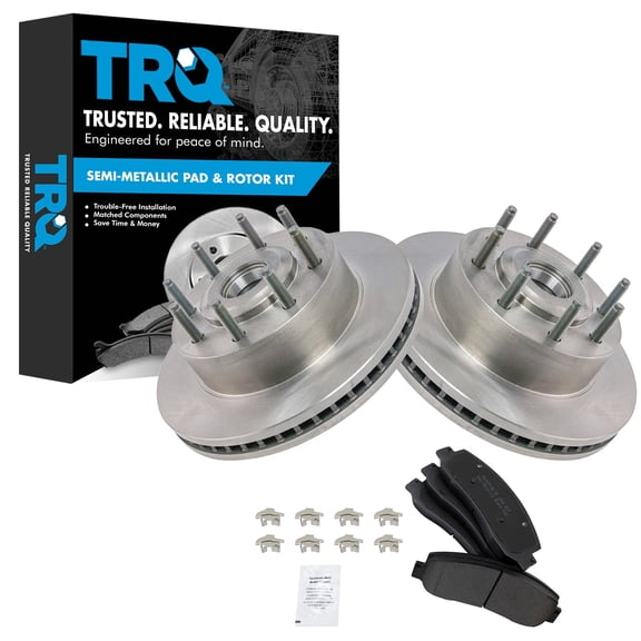 TRQ Front Brake Pad & Rotor Kit Semi-Metallic Fits 2005-2007 Ford F-250 Super Duty F-350 Super Duty