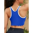 thumbnail image 5 of Sociala Color Blocked Bikini Tops for Womens Scalloped Trim Swim Top with Padded (No Bottoms), 5 of 7