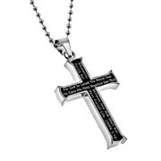 JOHN 3:16 Black Cross Necklace