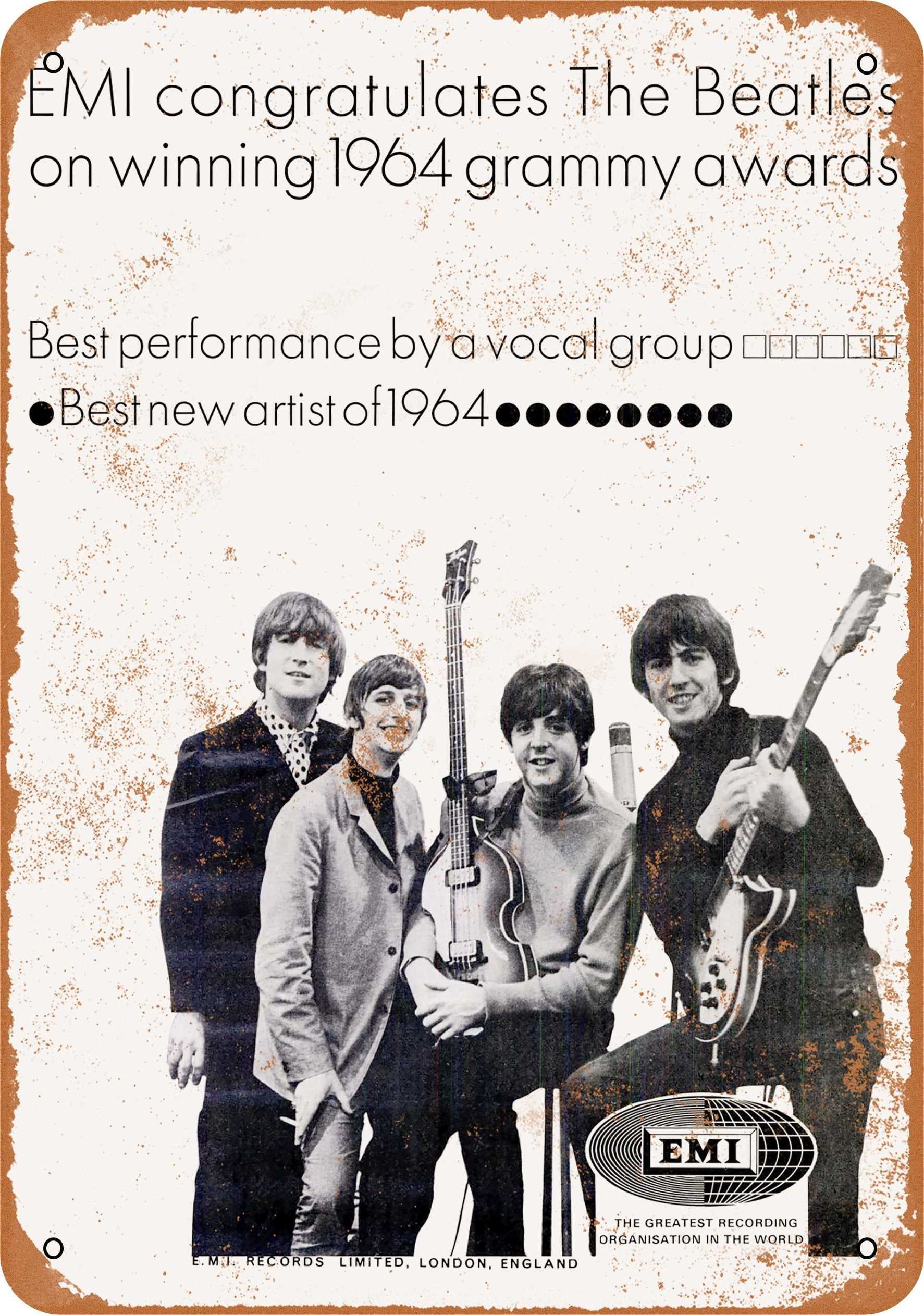 1963 The Beatles group Reproduction Metal Sign tin 8 x 12 