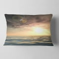 thumbnail image 2 of Designart Dark Sky with Clouds at Sunset - Beach Photo Throw Pillow - 12x20, 2 of 5