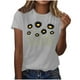 thumbnail image 1 of Camisas de Manga Corta para las Mujeres Moda Casual Impresión Cuello Redondo Suéter Tee Blusas, 1 of 3