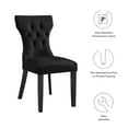 thumbnail image 3 of Side Dining Chair, Set of 2, Black, Velvet, Modern Contemporary, Kitchen Room Cafe Bistro Restaurant Hospitality, 3 of 9