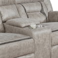thumbnail image 3 of Benjara Tye 77" Glider Manual Recliner Loveseat- Gel Foam- Taupe Faux Leather, 3 of 5