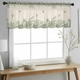 thumbnail image 2 of Hummingbird Valance Curtains for Kitchen/Living Room/Bathroom/Bedroom Window, Rod Pocket Small Topper Half Short Window Curtains Voile Sheer Scarf, Sage Green Botanical Leaf Vintage Botanical 42"x18", 2 of 8