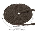 thumbnail image 2 of Unique Bargains 1/2'x16' Natural Twisted Cotton Rope 3 Strand Soft Craft Rope with Drawstring Bag Coffee 2 Pack, 2 of 6