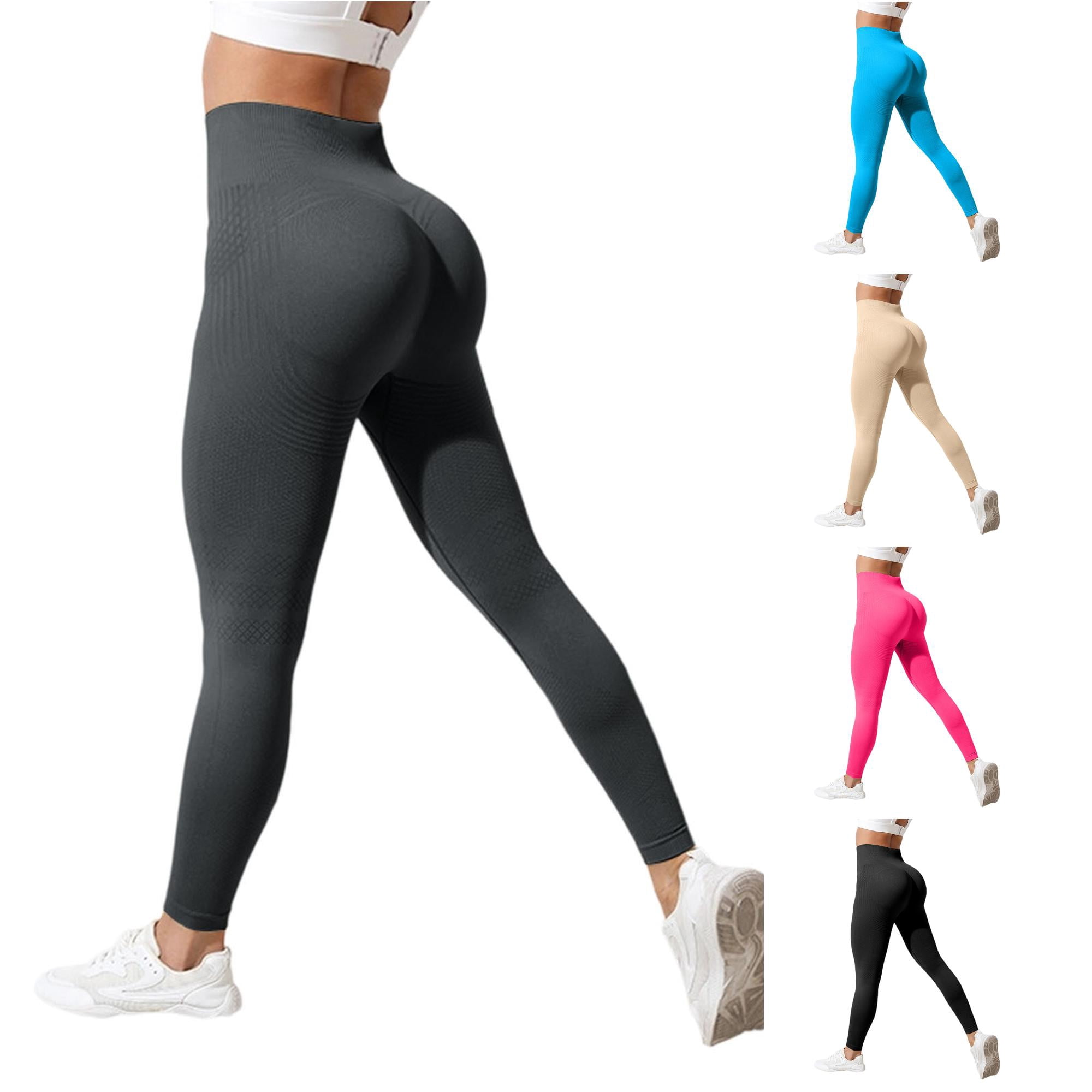 WEIGFI Womens Yoga Leggings High Waist Tummy Control Workout Stretch Sweatpants Solid Color Dance Cycling Gym Outdoor Athletic Wear Daily Casual Breathable Party Trousers Grey XXL