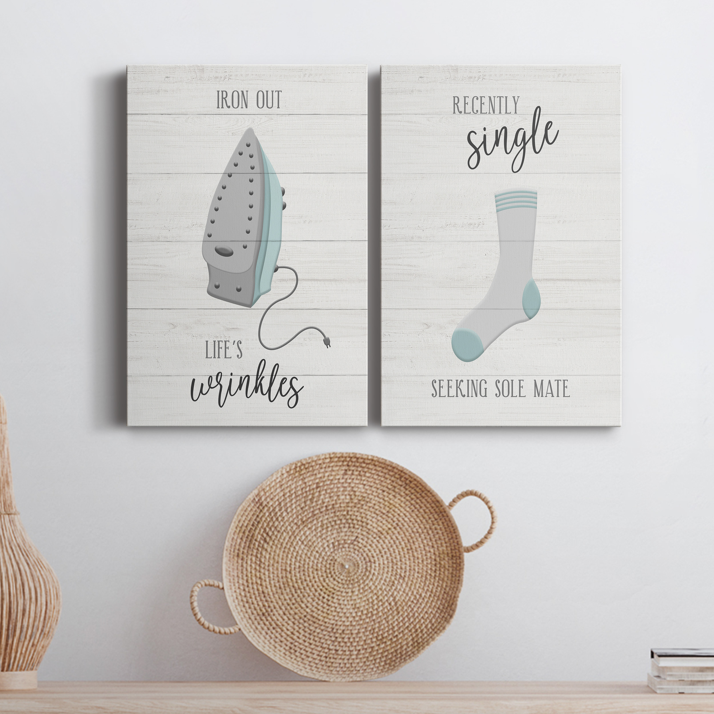 Iron Out Premium Gallery Wrapped Canvas - Ready to Hang - Set of 2 - 18 x 27 Each