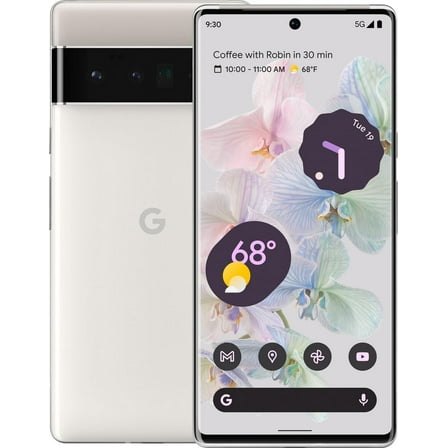 Restored Google Pixel 6 Pro 5G, 128GB, Cloudy White - Unlocked (Refurbished)