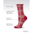 thumbnail image 3 of MeMoi Women's Classic Plaid Lettuce Edge Crew Socks - Womens - Female, 9-11, Red, 3 of 7