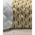 thumbnail image 3 of Floral Down Alternative Comforter, Hand Drawn Flower Twigs Pattern Leaves and Branches Summer Growth Botany, Microfiber Quilt for All Season, 5 Sizes, Turquoise and Mustard, by Ambesonne, 3 of 3