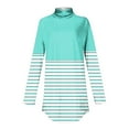 thumbnail image 3 of Jalioing Women's Long Sleeve Pullover Tee Striped Turtle Neck Oversized T Shirt Spring Trendy Tunic Tops, 3 of 5