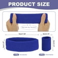 thumbnail image 2 of Uxcell Sweat Band Set Sports Terry Cloth Headband Wristband Moisture Wicking Head Band for Workout Blue, 2 of 7