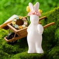 thumbnail image 3 of Japceit Easter Decorative Ceramic Bunny, Glazed Rabbit Figurine for Interior Decor and Gift, Small Table Ornament for Entryway, Desk, Bookshelf, and Spring Home Accent, 3 of 6