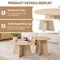 thumbnail image 5 of Nesting Coffee Table Set with Round Tops and Crisscross Legs - Walnut Finish, 5 of 10
