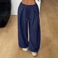 thumbnail image 5 of Evdexr Women's Wide Leg Sweatpants Barrel Drawstring Baggy Sweatpants Winter 2026 Y2k Lounge Pant Loose Fit Lightweight Pleated Trousers L, 5 of 6