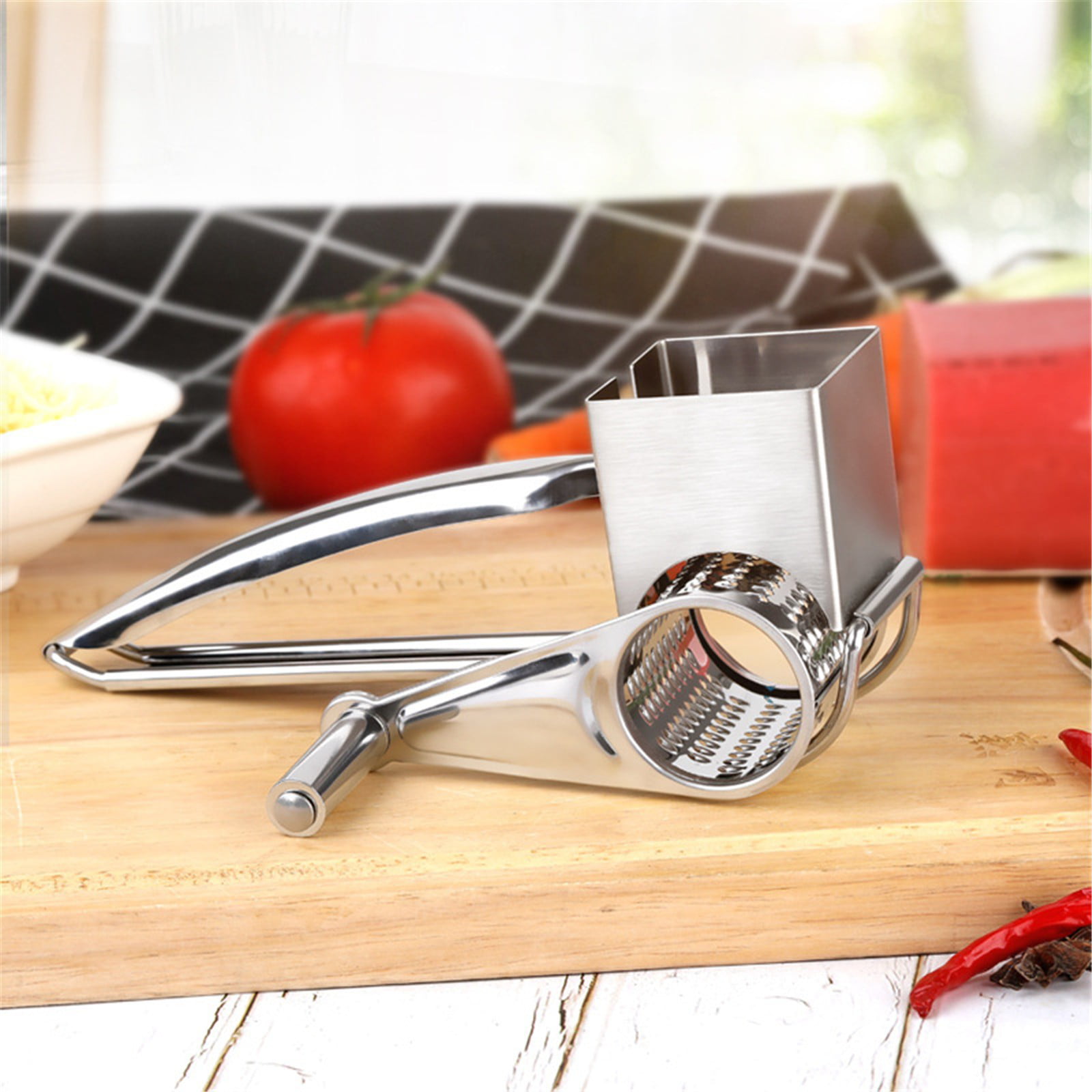 JahyShow Stainless Steel Hand-Cranked Rotary Cheese Grater Ginger Shredder  Kitchen Tool