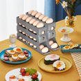 thumbnail image 4 of Ovzne Terrace Storage Box Shoe Storage Box 4 Tiers Eggs For Fridge Auto Rolling Fridge Eggs Organizer Space-Saving Eggs Dispenser 30 Eggs Fridge Eggs Rack Large Capacity Eggs Dispenser Thickened Stor, 4 of 5