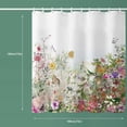 thumbnail image 3 of Shower Curtain, Fabric Shower Curtain Colored Flowers Shower Curtain - 72" W x 72" L with 12 Hooks for Home Hotels Machine Washable Shower Bath Curtain, Waterproof Shower Curtain Liners, 3 of 4