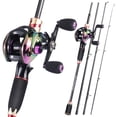 thumbnail image 1 of Sougayilang Fishing Rod Reel Combos 4 Piece Carbon Casting Fishing Rod and 18+1BB Casting Reel Set, 1 of 7