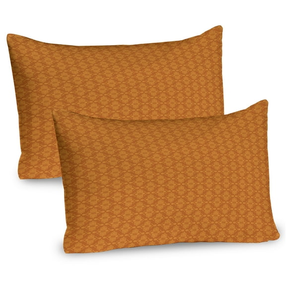 Ambesonne Damask Pillow Sham 2 Pack, Vintage Baroque Inspired, 30"x20", Burnt Orange