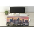 thumbnail image 2 of City Computer Mouse Pad, Los Angeles California Skyline with Modern Buildings and an Orange Sky, Rectangle Non-Slip Rubber Mousepad X-Large, 35" x 15" Gaming Size, Multicolor, by Ambesonne, 2 of 2