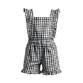 thumbnail image 4 of Jumpsuit for Girls Size 5-6Y Kids Sleeveless Square Neck Gingham Ruffle Jumpsuit with Pockets Summer Outfit Girls Rompers, 4 of 4