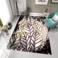 thumbnail image 3 of Dreammotif Artistic Gold Leaf Modern Area Rug for Living Room - 2.6 x 4 ft Machine Washable, Thin, Non Slip Backing Carpet, 3 of 8