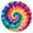 Colorful Rainbow Tie-1, variant on Blue Purple Tie Dye Mandala Pattern Round Fitted Tablecloth with Elastic Edge,Dining Table Cover Waterproof,Outdoor Round Tablecloth for Camping,Dining,Indoor and Outdoor