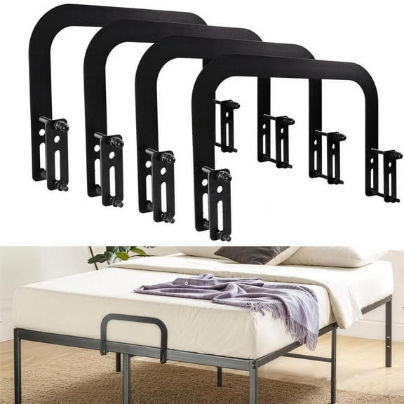 Beslands 4-Pack Metal Bed Frame Mattress Slide Stopper – Non-Slip Gripper Retainer Bars for Adjustable Beds, Prevent Mattress from Sliding, Compatible with 1.5" x 2.9" Bed Frames (H5.2)