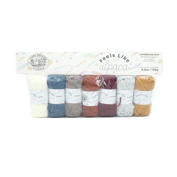 Lion Brand Yarn Feels Like Alpaca 7-Mini Ball Assorted Sample Pack
